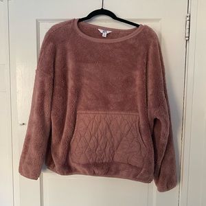Pink fluffy sweater. Worn once and in brand new condition!
